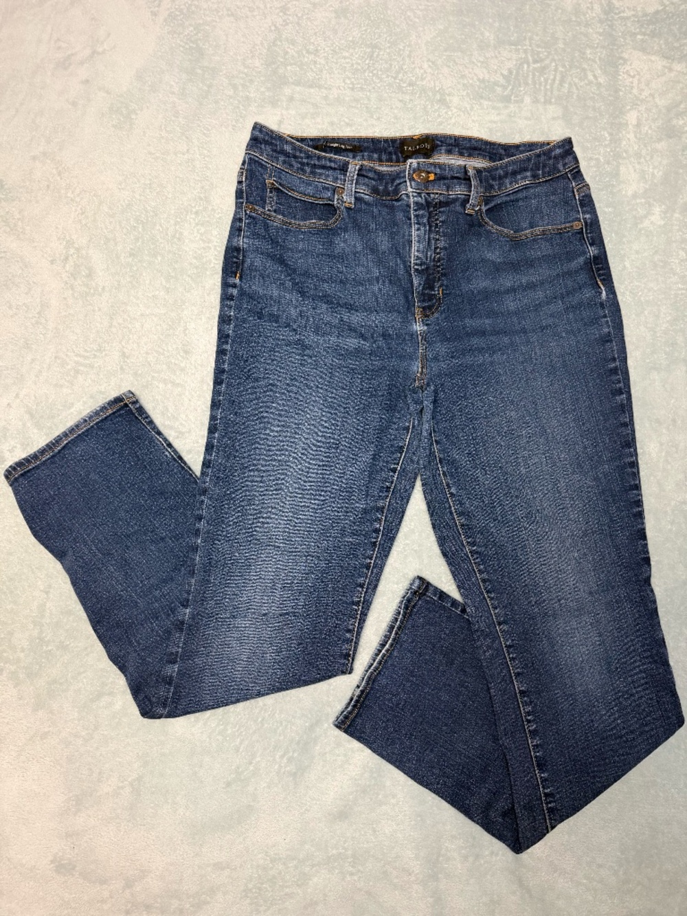 Talbots Women's Straight Leg Jeans Size 0 Dark Wash Stretch Denim